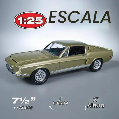 Vista 4 de AMT 1968 Shelby GT 500 Kit de modelo a escala 1:25