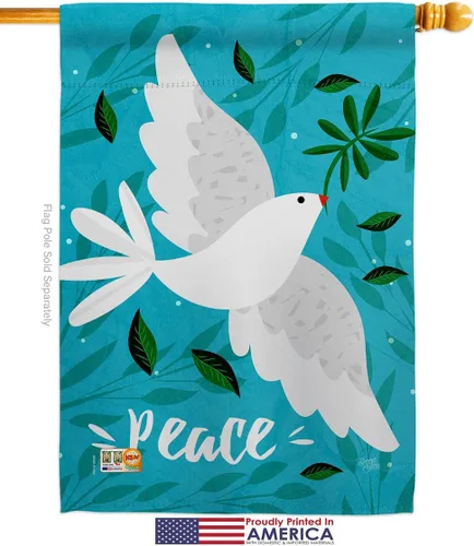 Vista 2 de Want Peace House Flags Pack Sweet Life Earth Support Environmental Protection USA Embroidery Small Decorative Gift Yard Banner Made In 28 X 40