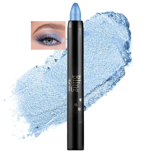 Vista 9 de Boobeen Sombra de ojos en barra impermeable con lápiz de sombra de ojos en crema brillante, kit de maquillaje de ojos con purpurina fácil de usar