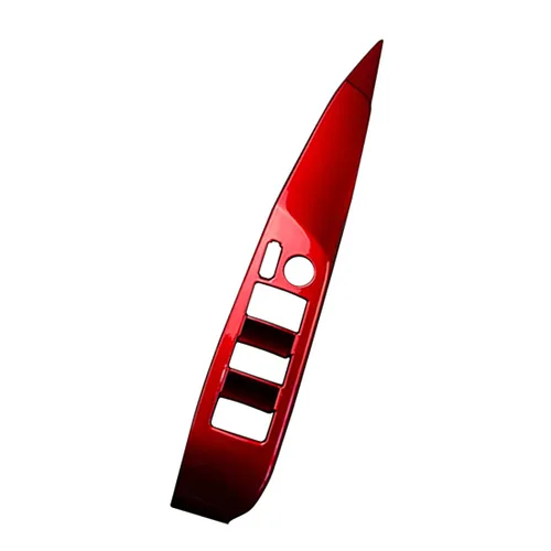 Vista 5 de ruihe 4 piezas de cubierta de panel de control de ventana de puerta de automóvil, color rojo, ajuste para Toyota Camry 2018 2019 2020 2021 2022 2023