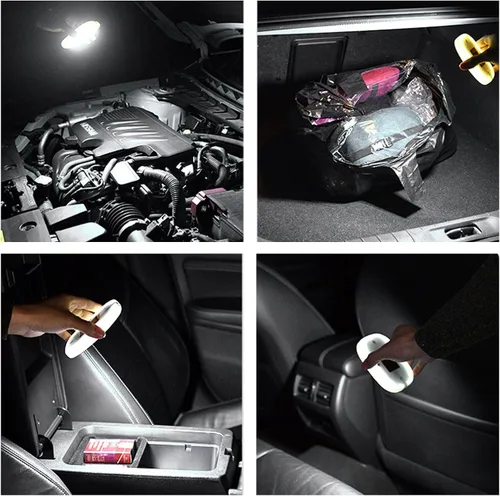 Vista 6 de Luz de techo magnética para coche, luz de techo interior para techo de coche, luz de cúpula interior de coche de 10 LEDs recargable por USB para RV