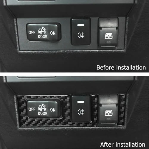 Vista 6 de Compatible con cubierta de interruptor de faros delanteros de fibra de carbono, calcomanía decorativa para Toyota Tundra 2014 2015 2016 2017 2018