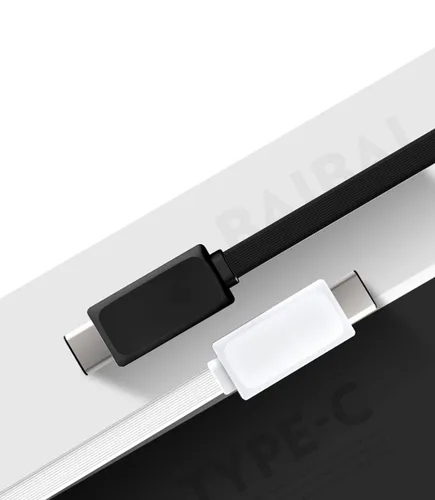 Vista 5 de VOLT+ Cable plano USB-C de alimentación rápida compatible con Streaming Sticks, Rii, Nintendo Switch, SNES, NES Classic con velocidades Gigabyte USB