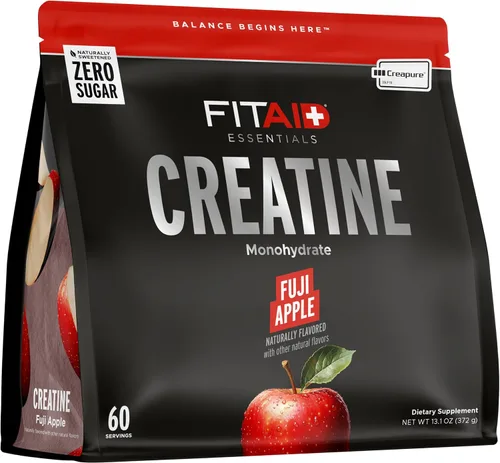 Vista 10 de FITAID - Monohidrato de creatina en polvo con CreaPure®, sabor a manzana Fuji, 14 paquetes de una sola porción, creatina pura para mujeres