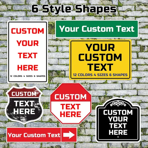 Vista 2 de Letreros de calle personalizados, letreros de camino personalizados con opción reflectante de metal, con dirección de texto para decoración de pared