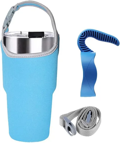 Vista 11 de Paquete de 2 soportes para vasos, funda de neopreno con correa, bolsa de 30 onzas para YETI, Rtic, Atlin, Ozark Trail, Rambler