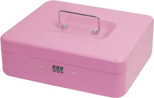 Vista 7 de Caja de efectivo de acero con cerradura de combinación, organizador de dinero pequeño de metal con bandeja de dinero extraíble, caja de Negro - 7.9