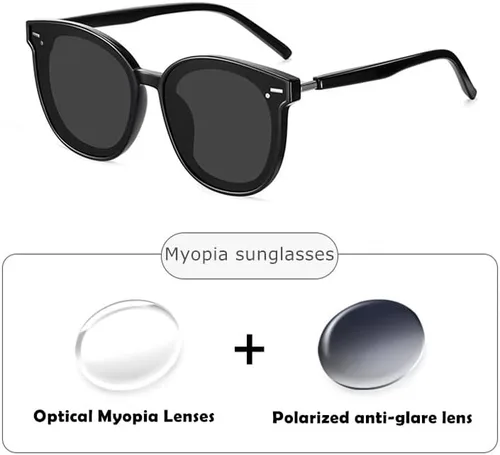 Vista 3 de Gafas de sol miopía para hombres y mujeres, gafas de miopía para distancia, gafas de sol con marco TR90