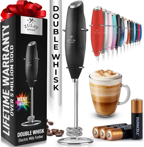 Vista 42 de Zulay Milk Boss Espumador de leche potente manual, hace espuma para latte, batidor para mezclar bebidas, café, miniespumador para capuchino, frappé