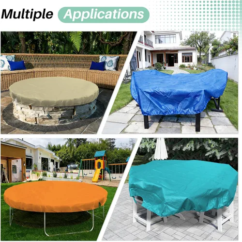 Vista 2 de SunnyRoyal Cubierta de piscina para piscinas sobre el suelo, cubierta redonda de invierno de 10 pies para piscinas de 6 pies, cubierta de seguridad