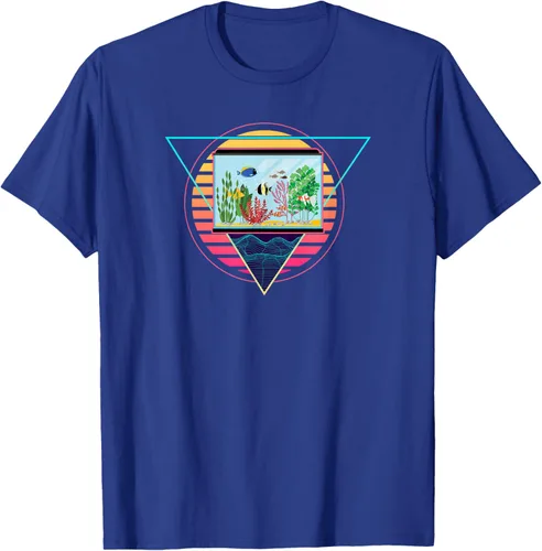 Vista 16 de Futuristic Fish Tank Synthwave Vaporwave Aquarium Aesthetic T-Shirt Negro