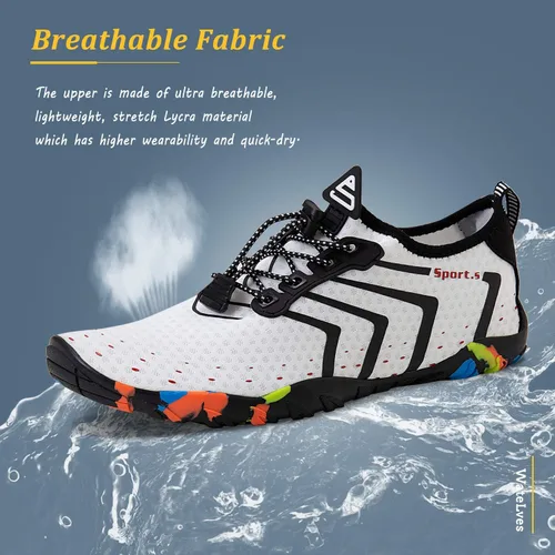 Vista 6 de WateLves Water Shoes Mens Womens Beach Swim Shoes Quick-Dry Aqua Socks Pool Shoes for Surf Yoga Water Aerobics