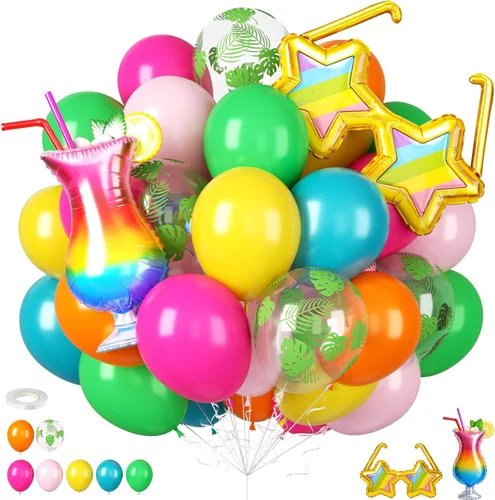 Vista 25 de Globos azules y negros, 35 unidades, globos de látex azul oscuro, negro y plateado con confeti plateado para cumpleaños, baby shower, bodas