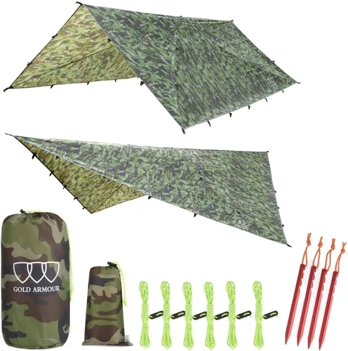 Vista 16 de Gold Armour - Toldo para lluvia para hamaca de lona, calidad premium, 14.7 pies, 12 pies, 10 pies, 8 pies, cubierta de toldo para lluvia, toldo