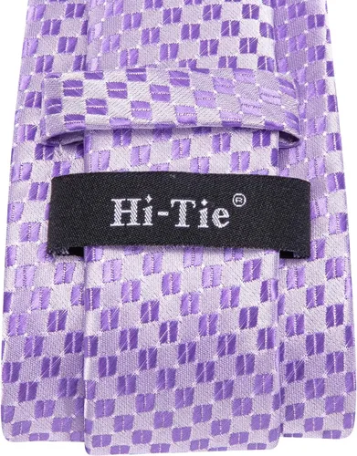 Vista 206 de Hi-Tie Corbatas de seda para hombre, diseño de cachemira a rayas, con bolsillo, gemelos cuadrados, conjunto formal de negocios