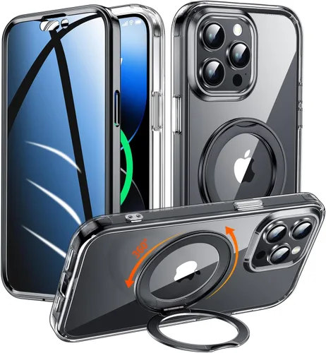 Vista 9 de Funda de privacidad para iPhone 13/iPhone 14 con soporte de 360° [protector de pantalla antiespía integrado] [compatible con MagSafe]