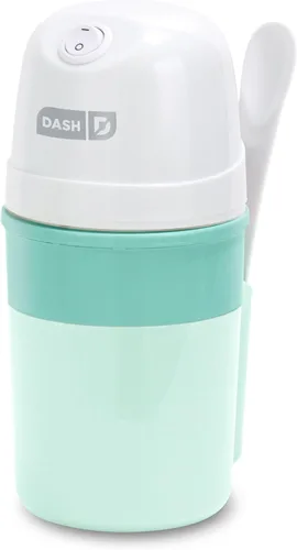 Vista 2 de Dash My Pint - Máquina eléctrica para hacer helado, gelato, sorbete y yogur congelado, tiene una cuchara mezcladora y recetario