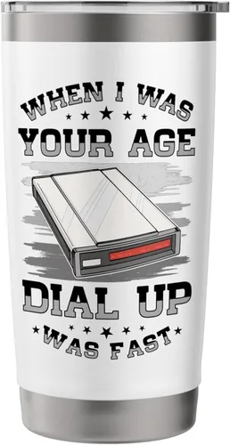 Vista 3 de 90s Nostalgia Retro 90s Dial Up Internet Vintage Stainless Steel Insulated Tumbler