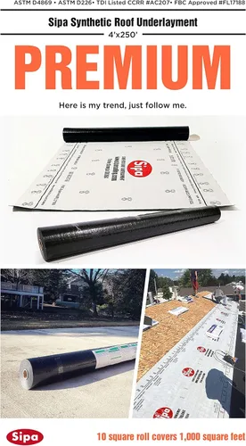 Vista 5 de SIPA Base de techo impermeable sintética de 100 GSM 48" x 250' (1)