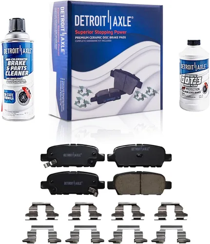 Vista 82 de Detroit Axle - Pastillas de freno para Ford F-150 99-03, 02 Lincoln Blackwood, Pastillas de freno de cerámica delanteras y traseras con repuesto