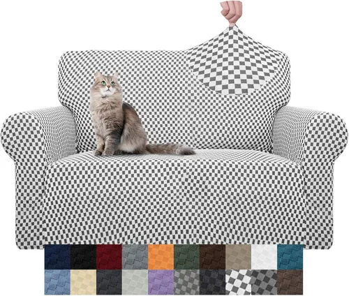Vista 39 de YEMYHOM Funda para sofá con diseño jacquard de alta elasticidad, funda para silla de sala de estar, a prueba de mascotas, perros y gatos
