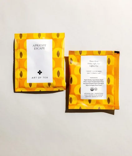 Vista 2 de Art of Tea Apricot Escape - Sin cafeína 50 bolsitas de té piramidales ecológicas