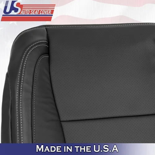 Vista 7 de U.S.AutoSeatCover 2015 para Ford F150 Lariat Driver & Passenger Top Perf Fundas de asiento de cuero negro