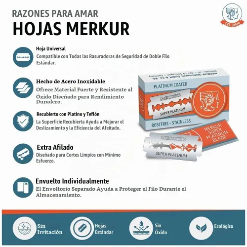 Vista 2 de Merkur Cuchillas de afeitar de doble filo, MK-911-3PK, 10 unidades (paquete de 3)