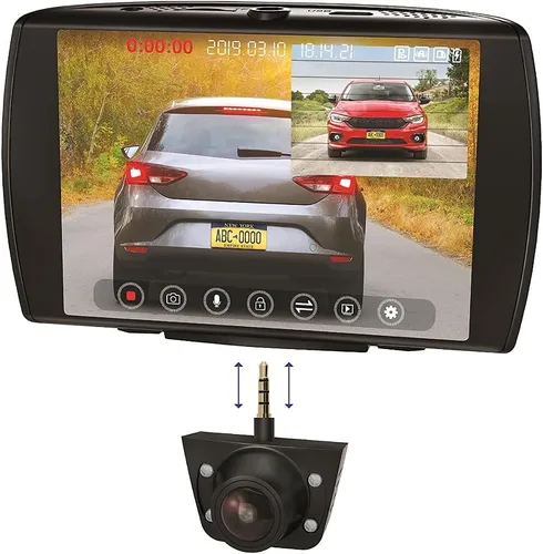 Vista 3 de Car and Driver Cámara de tablero Full HD de doble visión, sistema de visión frontal y trasera con cámara modular, lente de ángulo de 150 grados