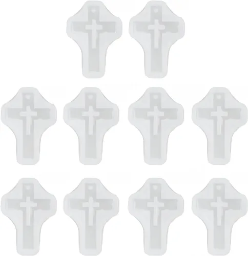Vista 7 de 10 piezas de cruz de silicona de alta elasticidad fácil de liberar múltiples funciones colgante de resina de fundición de silicona cruzada