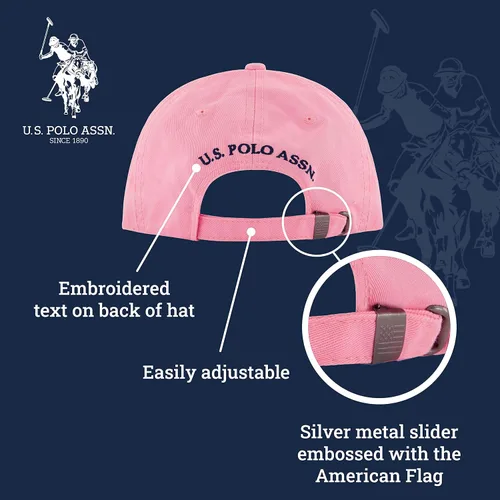 Vista 5 de U.S. Polo Assn. Small Polo Pony Logo Baseball Hat, 100% Cotton, Adjustable Cap