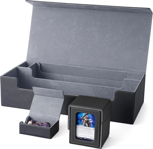 Vista 17 de Venssu MTG Caja de cubierta con pantalla Commander, funda para cartas de ángel para 120 tarjetas de una sola funda, caja de almacenamiento