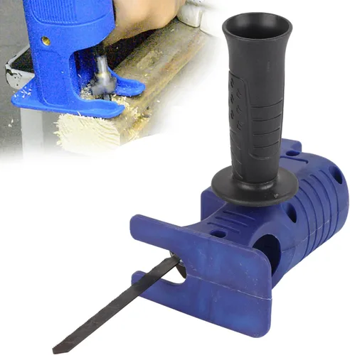 Vista 4 de Sierra recíproca inalámbrica de iones de litio con mango ergonómico y 3 cuchillas para poda, madera, plástico, ramas de corte de metal y proyectos
