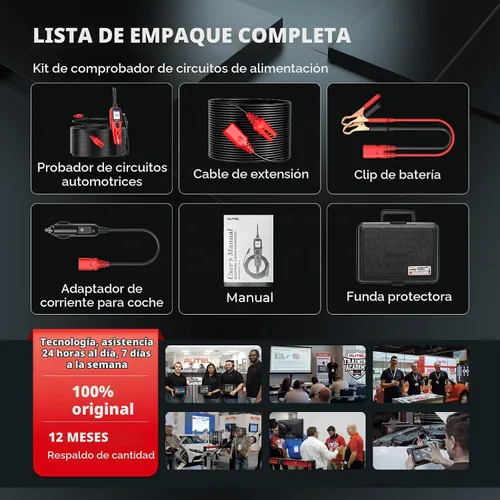 Vista 8 de Autel Probador de circuitos 2026, probador de circuitos automotrices PowerScan PS100, buscador de circuitos eléctrico corto abierto de 12-24V