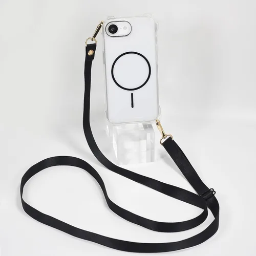 Vista 45 de Funda magnética para iPhone 13 Pro Max, con marco suave magnético transparente, parte trasera de PC, cubierta protectora contra golpes con cordón