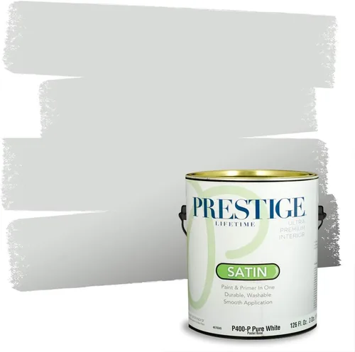 Vista 132 de PRESTIGE Paints - Pintura interior e imprimación en uno, 1 galón, cáscara de huevo, pimienta envejecida