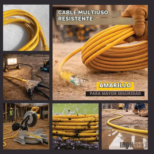 Vista 7 de Iron Forge Cable Cable de extensión resistente de calibre 12, 2 pies