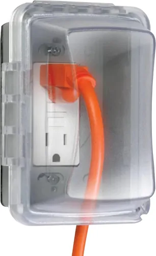 Vista 8 de TayMac MM510C Cubierta para Receptáculo de Una Sola Caja Horizontal/Vertical Resistente a la Intemperie, 3.75 Pulgadas de Profundidad, Transparente