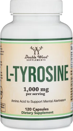 Vista 5 de L-Tirosina 1,000mg por porción, 120 cápsulas vegetarianas (Suplemento de L-tirosina para memoria, atención y enfoque) Aminoácido, seguro