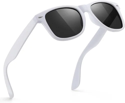 Vista 53 de FEIDUSUN Lentes de sol polarizados para hombre y mujer, lentes de sol retro negros para conducir, pescar, protección UV