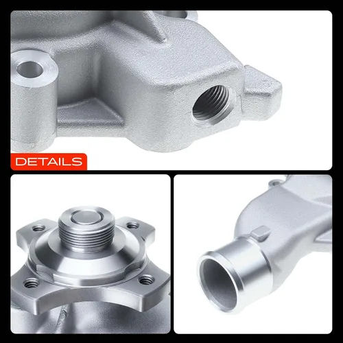 Vista 9 de A-Premium - Bomba de agua de aluminio para motor - 6Cyl 4.0L - Compatible con Jeep Grand Cherokee 1999-2004, Wrangler 2000-2006, 5-PC Impulsor Vane
