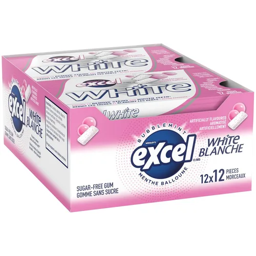 Vista 4 de Excel White Goma de mascar sin azúcar, Bubblemint, 12