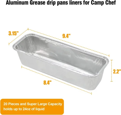 Vista 2 de BBQ-PLUS Recogedor de grasa para parrillas de chef de campamento con 20 revestimientos desechables para tazas de grasa, tazas de grasa/papel