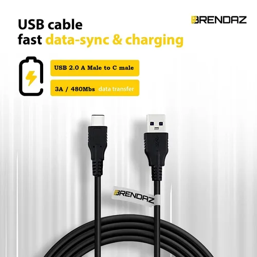 Vista 3 de BRENDAZ Cable USB C a USB A de carga y sincronización compatible con Samson Q9U XLR/USB Mic, Go Mic Video Micrófono USB portátil (USB tipo C a A)