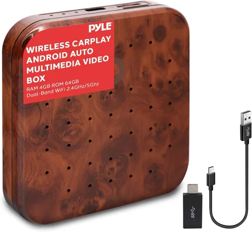 Vista 9 de Pyle Caja inalámbrica Carplay iA, 4GB RAM 64GB ROM, 2.4GHz, 5GHz Dual Band WiFi BT Octa Core 64Bits D, 4K Full HD, H.265, USB3.0 Android Box