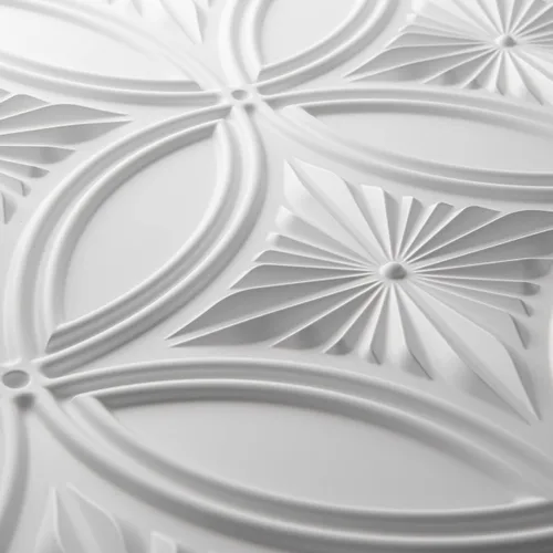 Vista 8 de Art3d Azulejo decorativo de PVC para techo de 2 pies x 2 pies en blanco, pegamento para panel de pared 3D de 24 x 24 pulgadas, 48 piezas