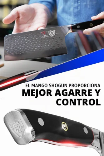 Vista 4 de Dalstrong Cuchillo de carnicero de 7" - Japanese Super Steel Damasco