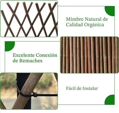 Vista 2 de 86 York Panel de valla extensible de sauce para plantas trepadoras, hiedra, rosa, pepinos, clemátide (1)