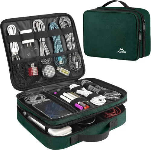 Vista 19 de MATEIN Bolsa organizadora de cables, bolsa de almacenamiento de viaje Negro (Antique Black)
