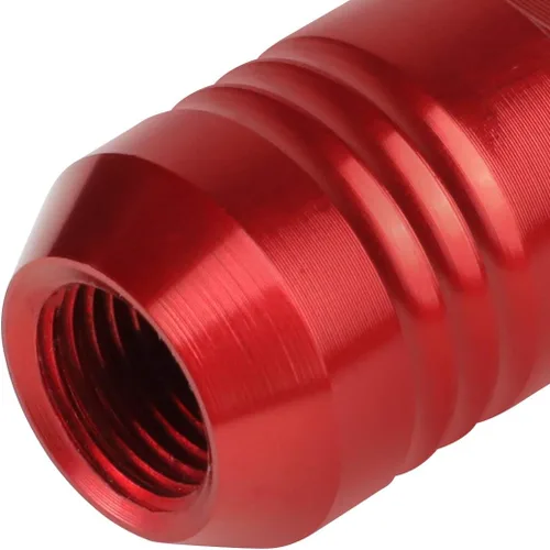Vista 4 de J2 Engineering - Juego de 20 tuercas de aluminio con extremo cerrado M12 x 1.25 con adaptador de enchufe, rojo, asiento cónico, LN-T7-007-125-RD